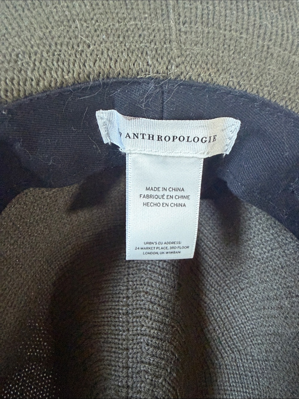 Anthropologie Olive Green Wide Brim Fedora Hat Faux Leather Band Boho Packable - Picture 3 of 5